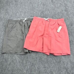 Croft & Barrow Swim Trunks Mens Large Coral Gray Shorts Swimwear Beach‎ Lot of 2